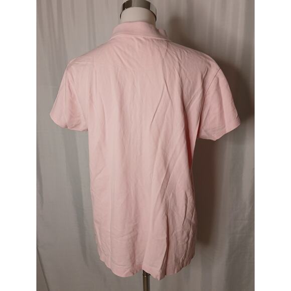 Ably Button Front Filium Activated Calla Polo Shirt Pink Plus Size XXL - Picture 2 of 10
